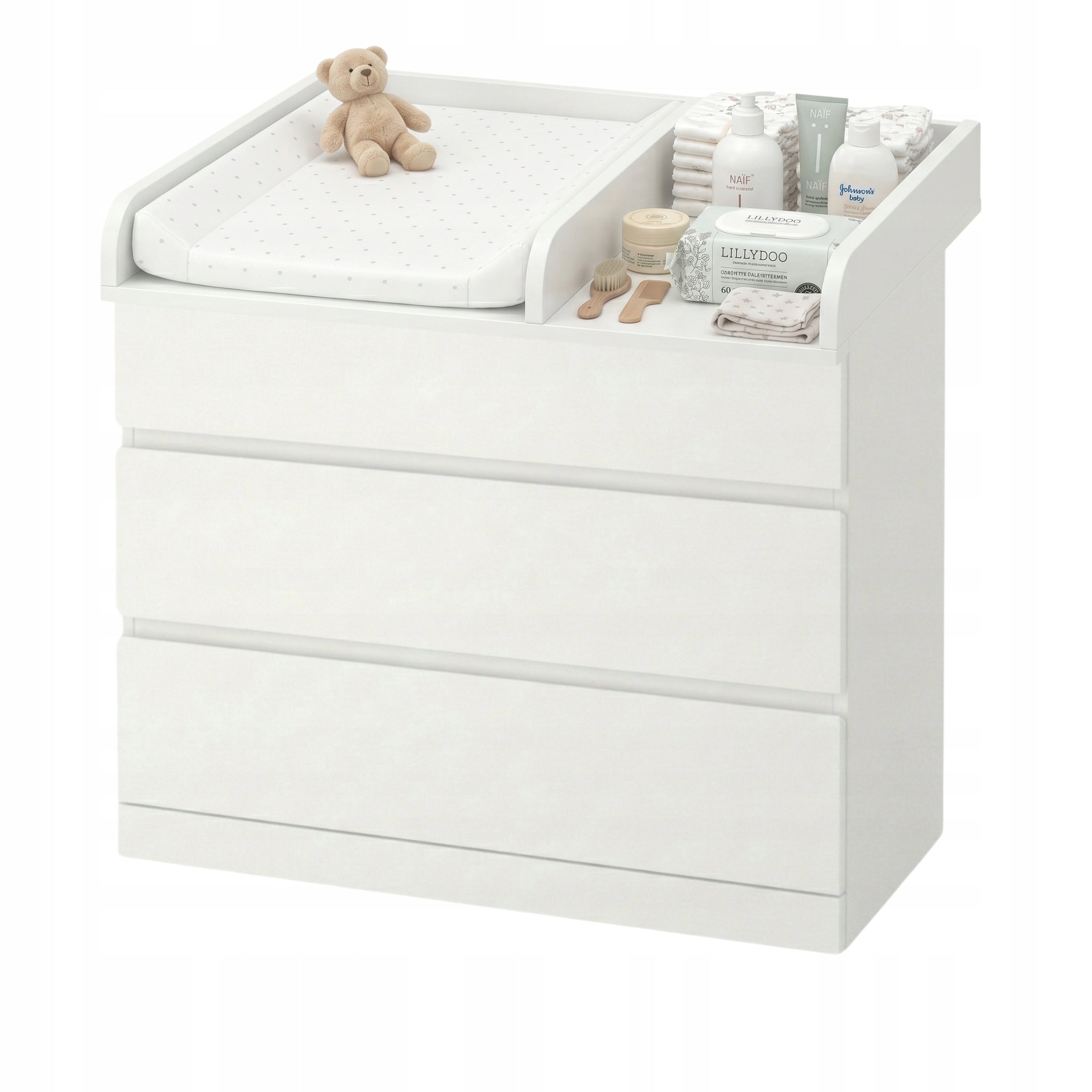 CHANGING TABLE CHEST OF DRAWERS UNIVERSAL MATTRESS COVER 50 WHITE 80 CM x70 CM Manufacturer code PK1P 80 WHITE-WHITE