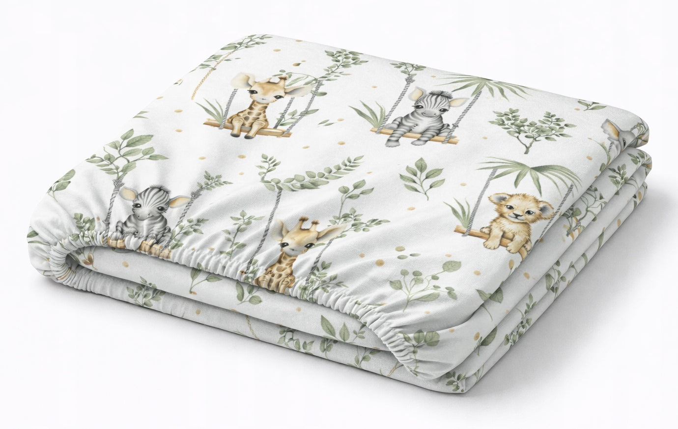 CHANGING TABLE Cover 80x50 Flannel Zoo Green Szymex