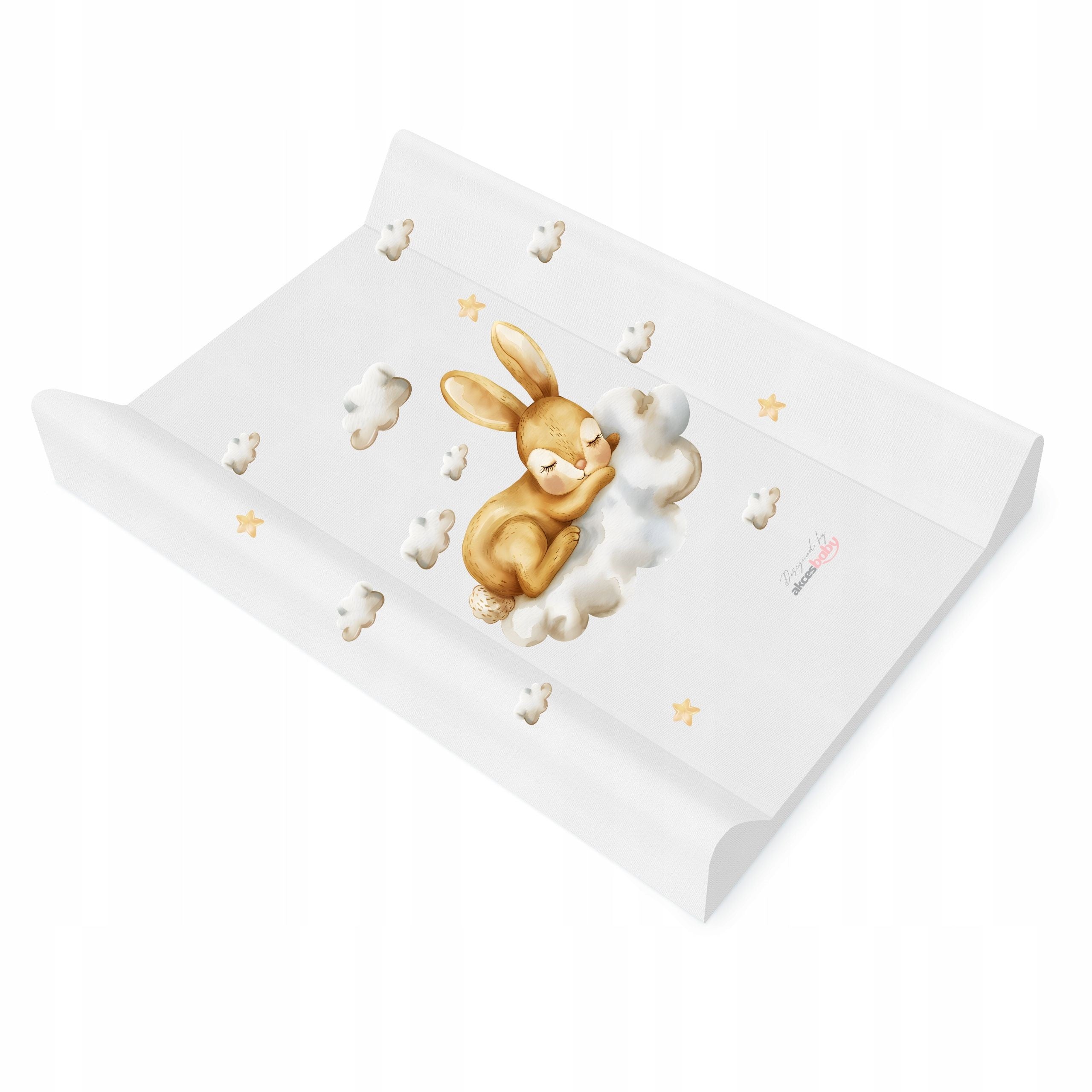 CHANGING TABLE SOFT UPHOLSTERY FOR CHEST OF DRAWERS 47x70cm BUNNY ON CLOUD BEIGE Packaging status original