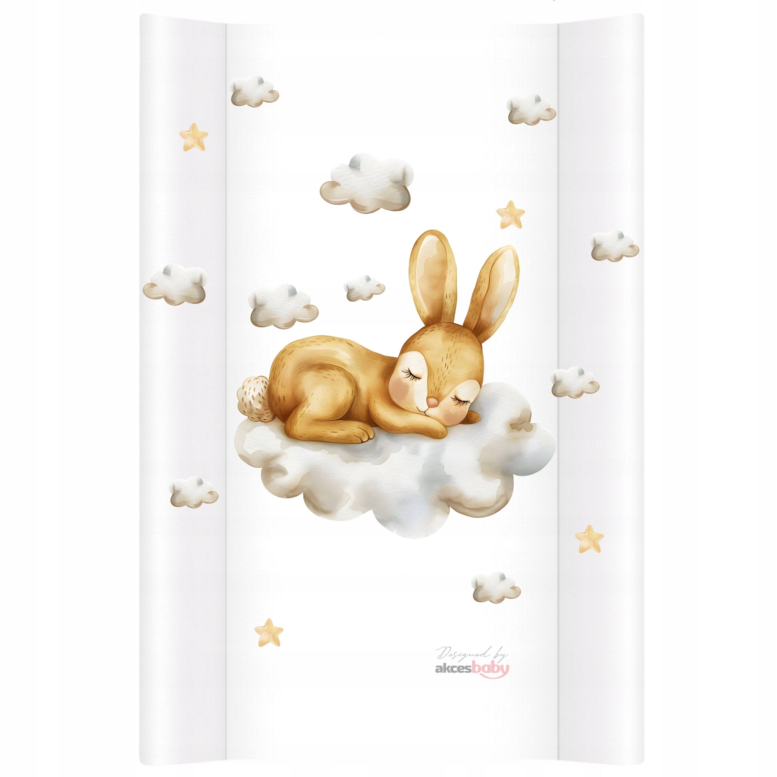 CHANGING TABLE SOFT UPHOLSTERY FOR CHEST OF DRAWERS 47x70cm BUNNY ON CLOUD BEIGE