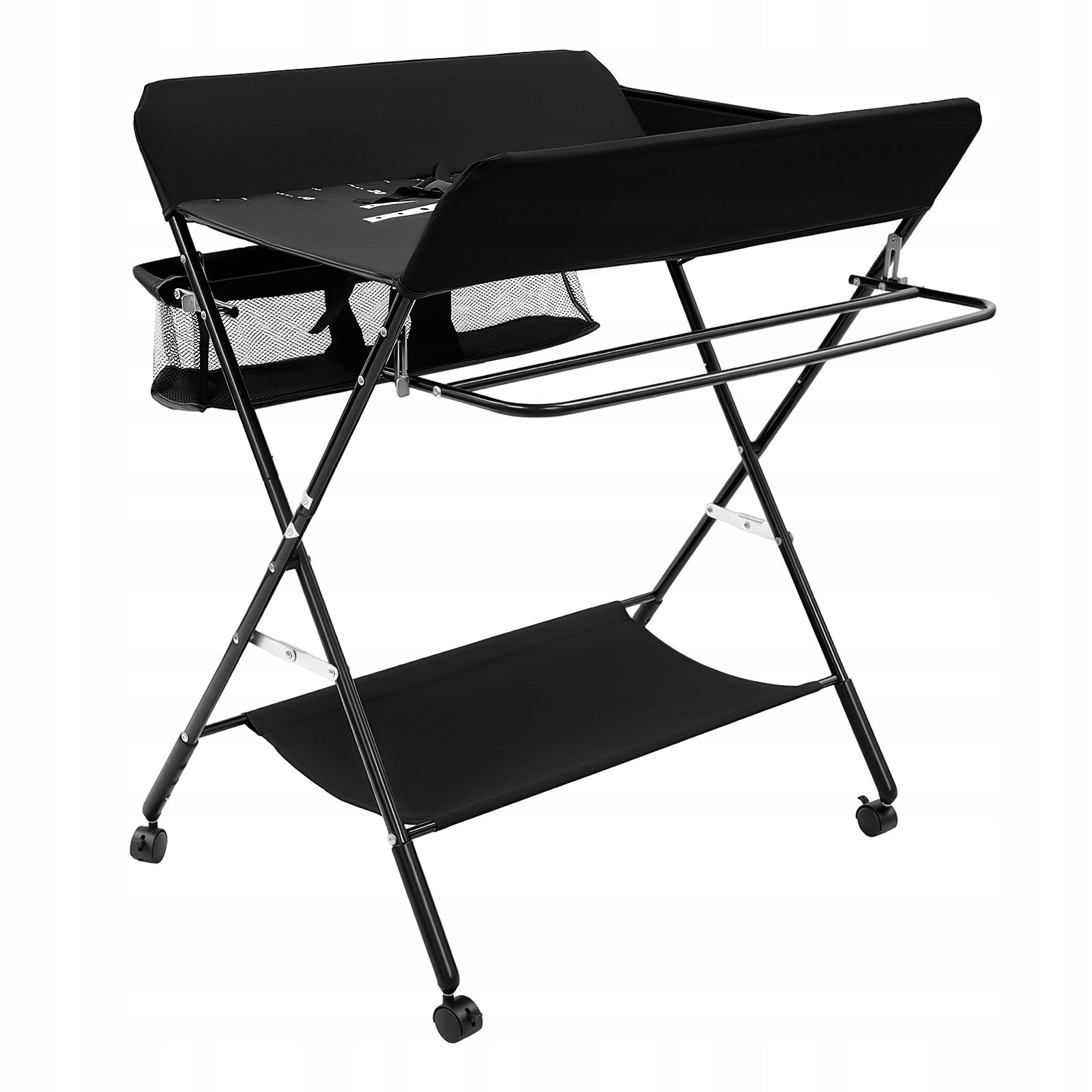 CHANGING TABLE WITH WHEELS FEATURES A CARTOON PRINT BLACK