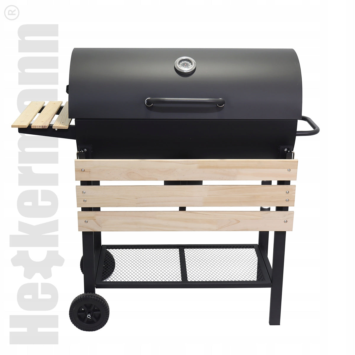 CHARCOAL GARDEN GRILL COVER ASHTRAY THERMOMETER LARGE PORTABLE WITH WHEELS Grill height 102 cm