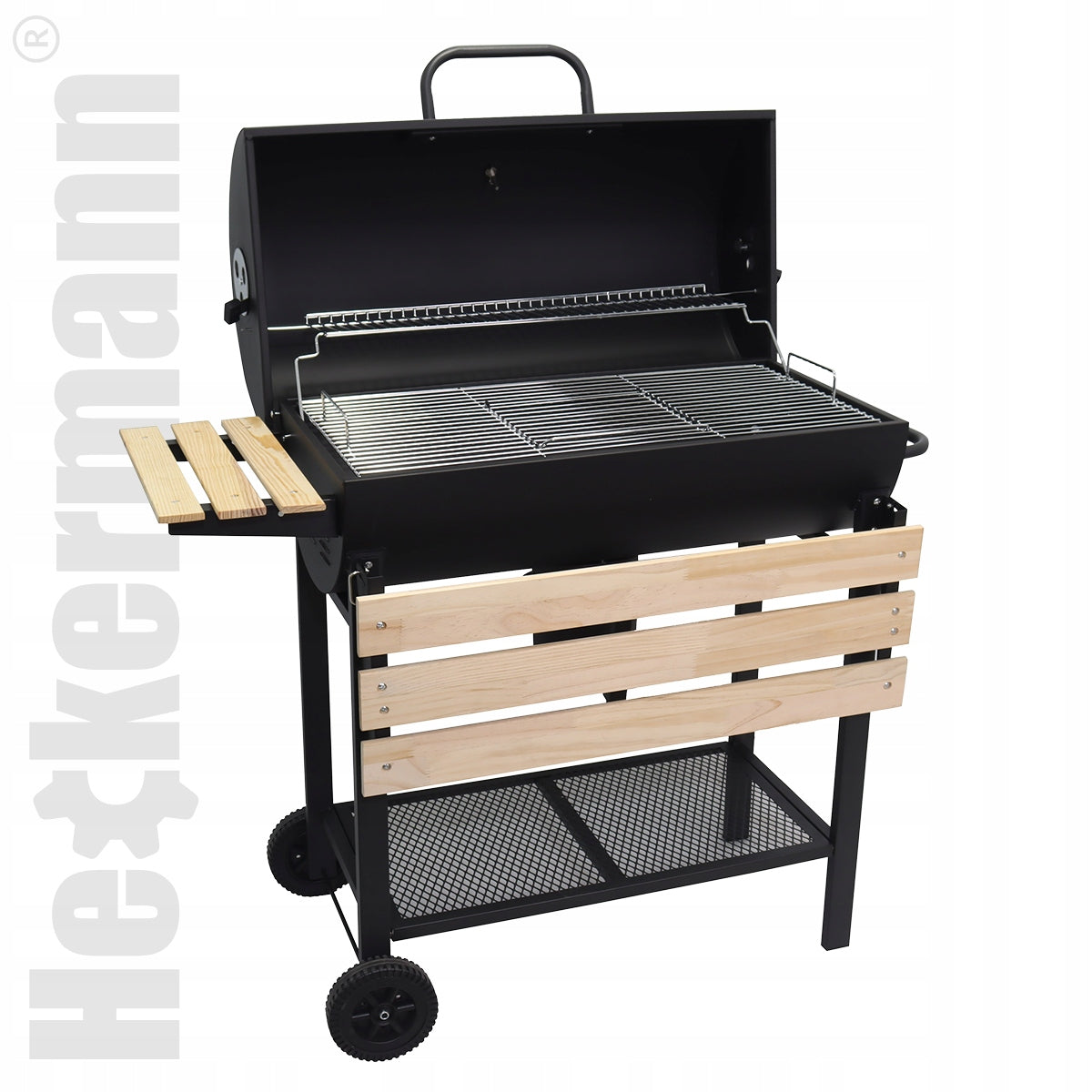 CHARCOAL GARDEN GRILL COVER ASHTRAY THERMOMETER LARGE PORTABLE WITH WHEELS Grill width 108 cm
