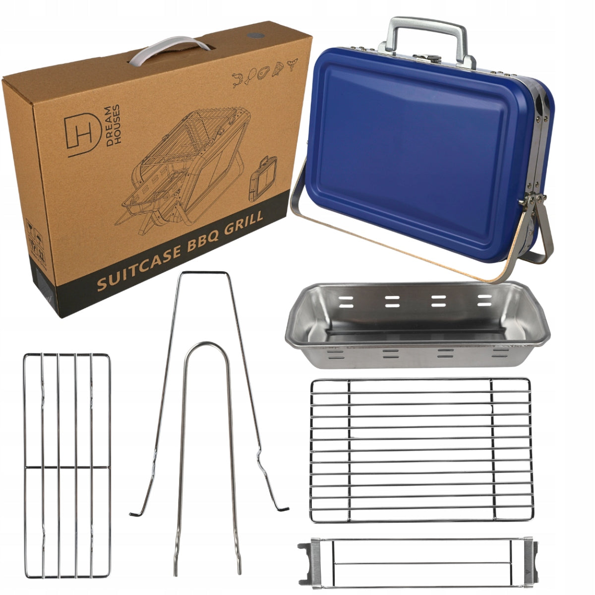 CHARCOAL GARDEN GRILL FOLDING HIKING PORTABLE STAINLESS SUITCASE Manufacturer code 5908249819474