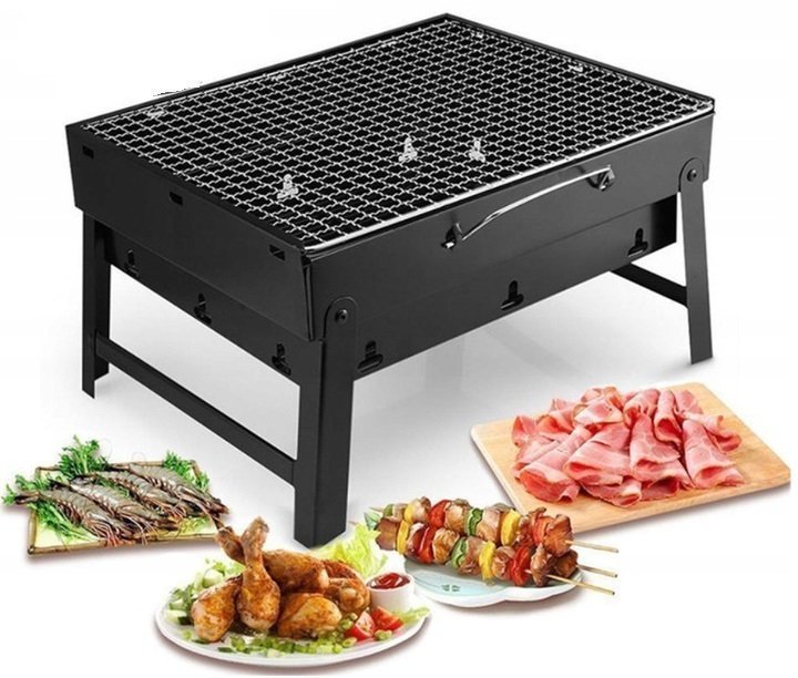 CHARCOAL GARDEN GRILL FOLDING IN SUITCASE PORTABLE BBQ SUITCASE Grill width 31 cm