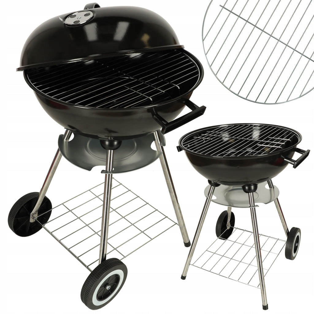 CHARCOAL GARDEN GRILL LARGE FOR BRIQUETTE CLOSED WITH VENTILATION COVER SHELF Manufacturer MalTec