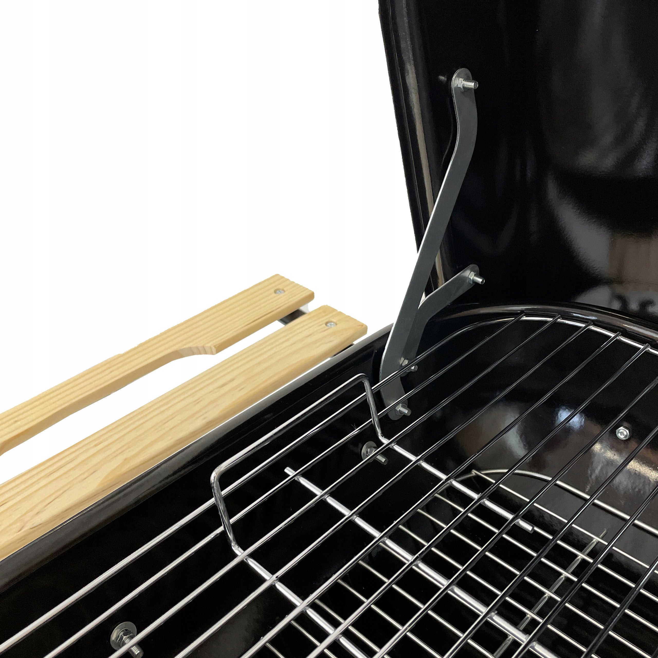 CHARCOAL GARDEN GRILL PORTABLE ON WHEELS LID WITH 3 SHELVES Grill height 90 cm