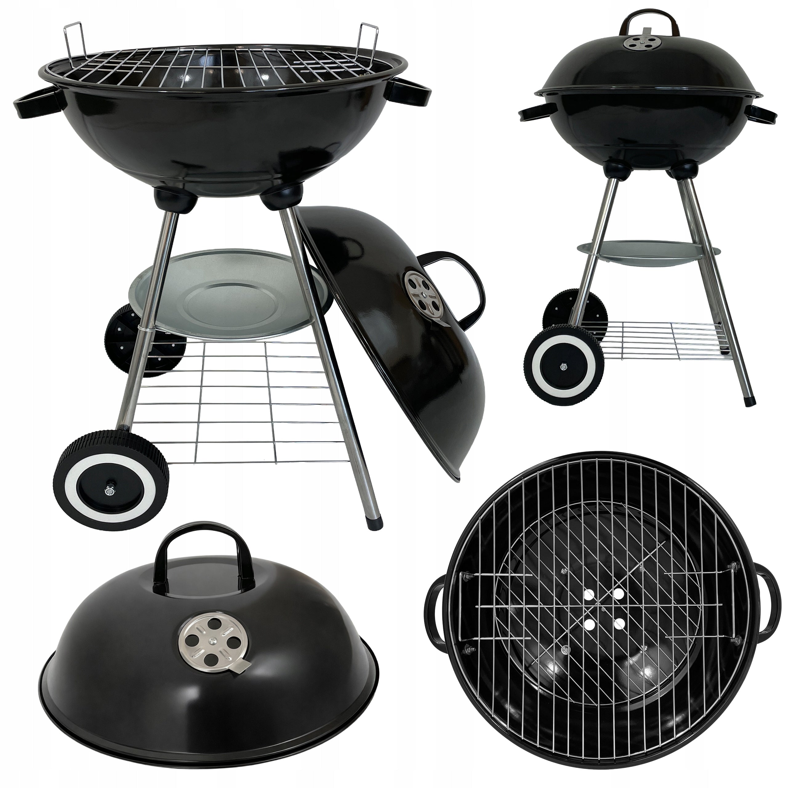 CHARCOAL GARDEN GRILL ROUND PORTABLE COVER BBQ1014 + 4 TEFLON MAT Manufacturer code 5.22.14348