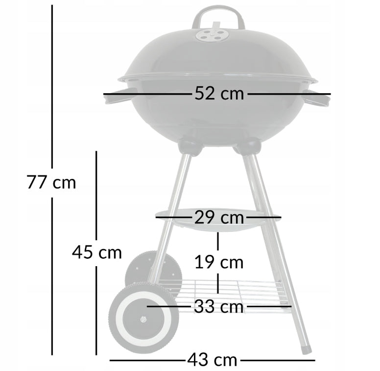 CHARCOAL GARDEN GRILL ROUND PORTABLE GRATE COVER BBQ Manufacturer code 5905832501198