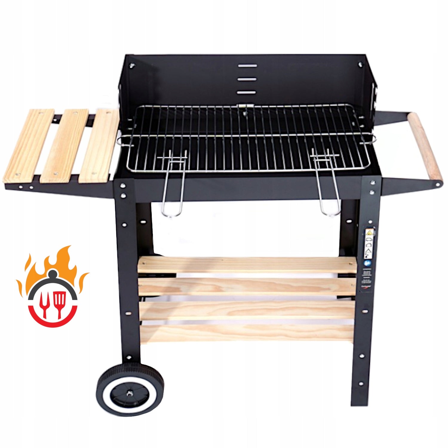 CHARCOAL GARDEN GRILL SMART MOBILE GRILL WITH CORNER ON WHEELS STRONG 5IN1 Grill height 80 cm