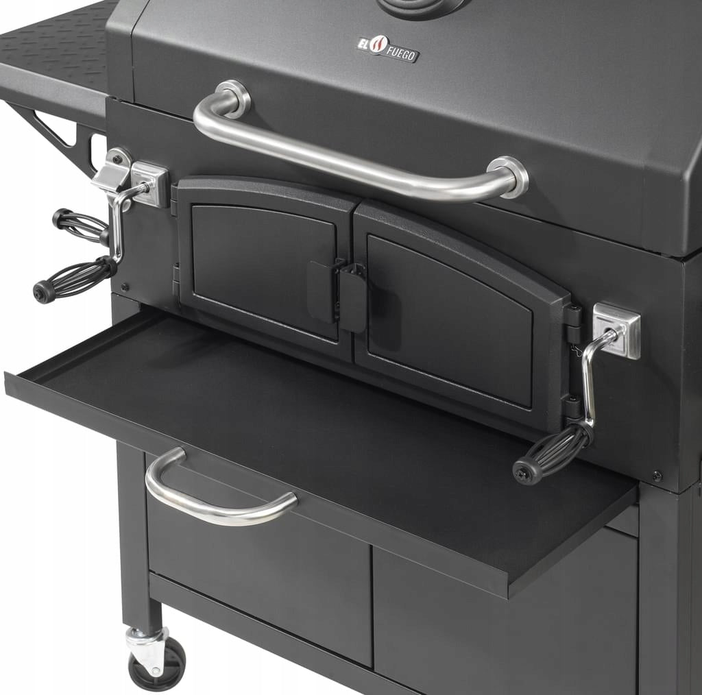 CHARCOAL GRILL EL FUEGO GRAND ONTARIO SOLID NEW CAST IRON GRATE RIGHT AWAY! Grill depth 69 cm