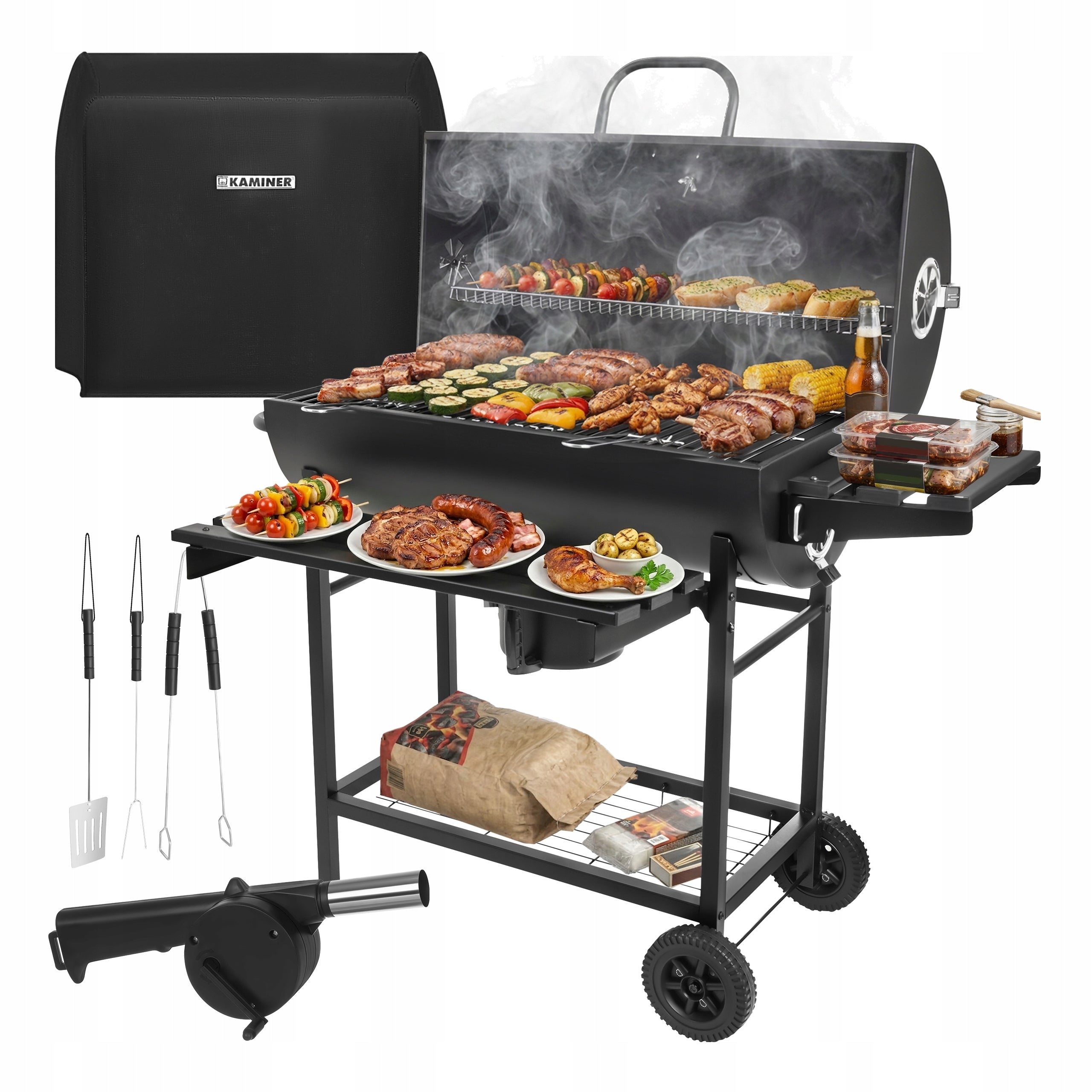 CHARCOAL GRILL GARDEN COVER BLOWER GRILL UTENSILS LARGE SET Manufacturer code 231543623