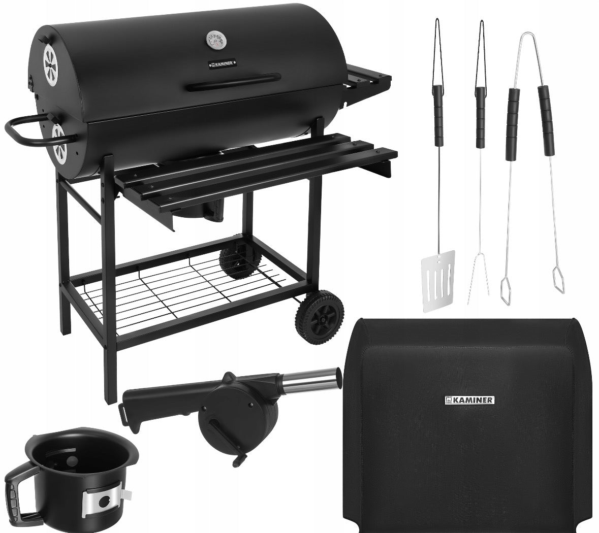 CHARCOAL GRILL GARDEN COVER BLOWER GRILL UTENSILS LARGE SET
