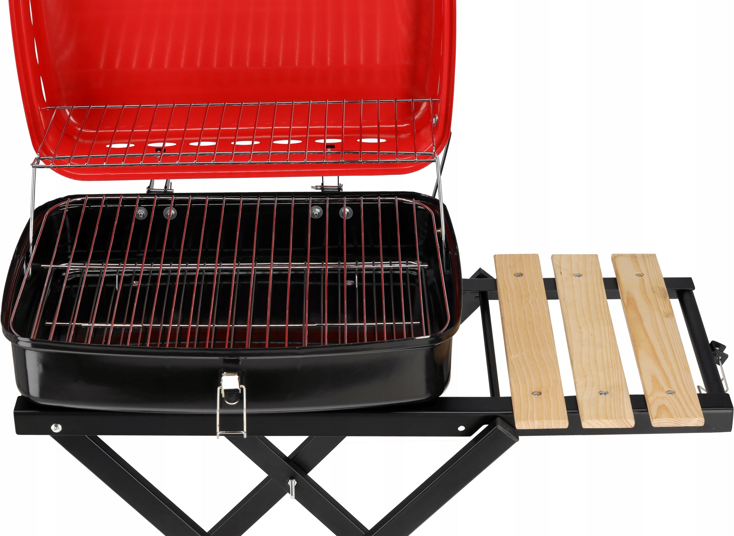 CHARCOAL GRILL GARDEN FOLDING PORTABLE 45x33,5cm CHROME GRATE LUND Grate length 45 cm