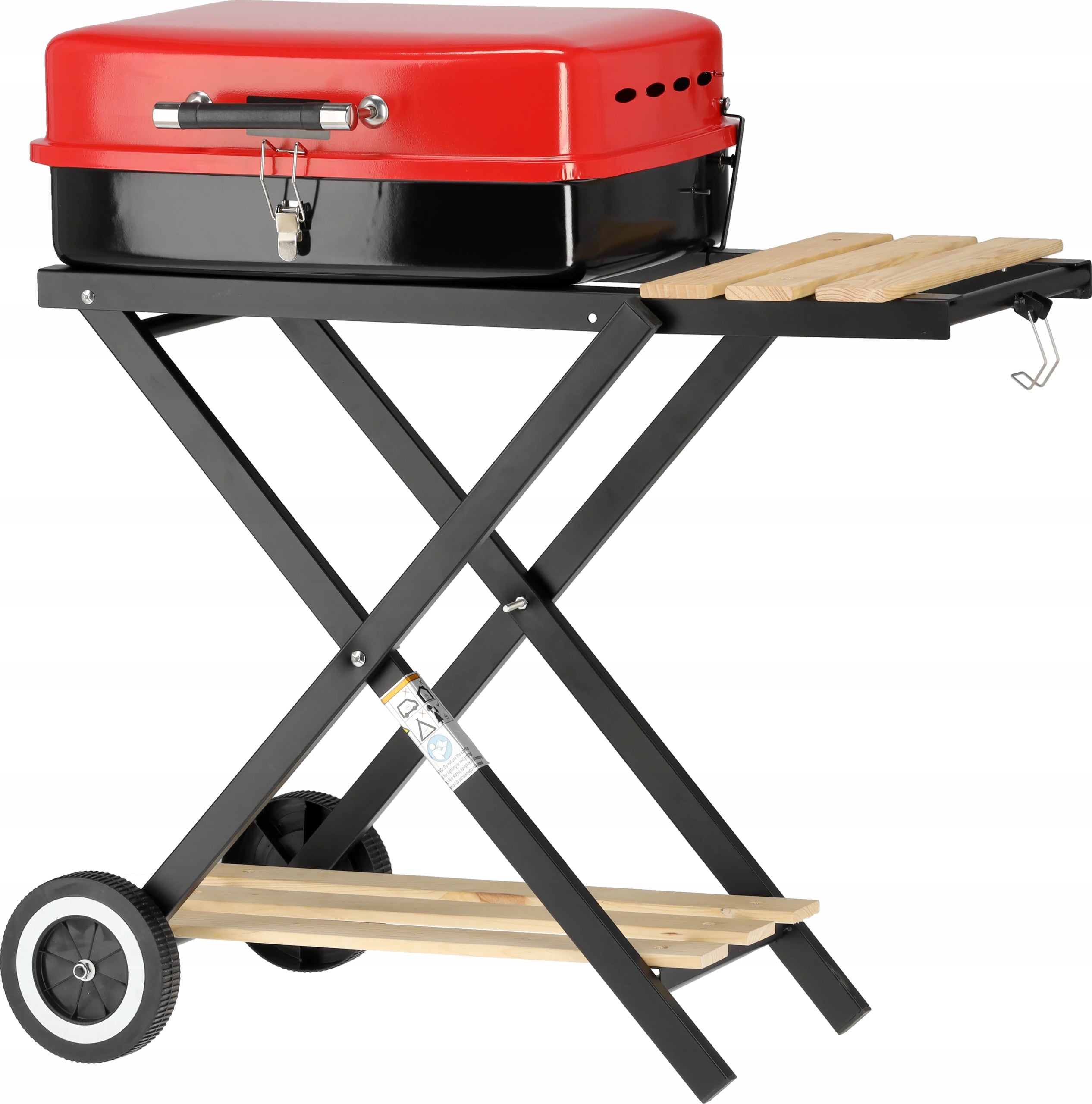 CHARCOAL GRILL GARDEN FOLDING PORTABLE 45x33,5cm CHROME GRATE LUND Packaging status original