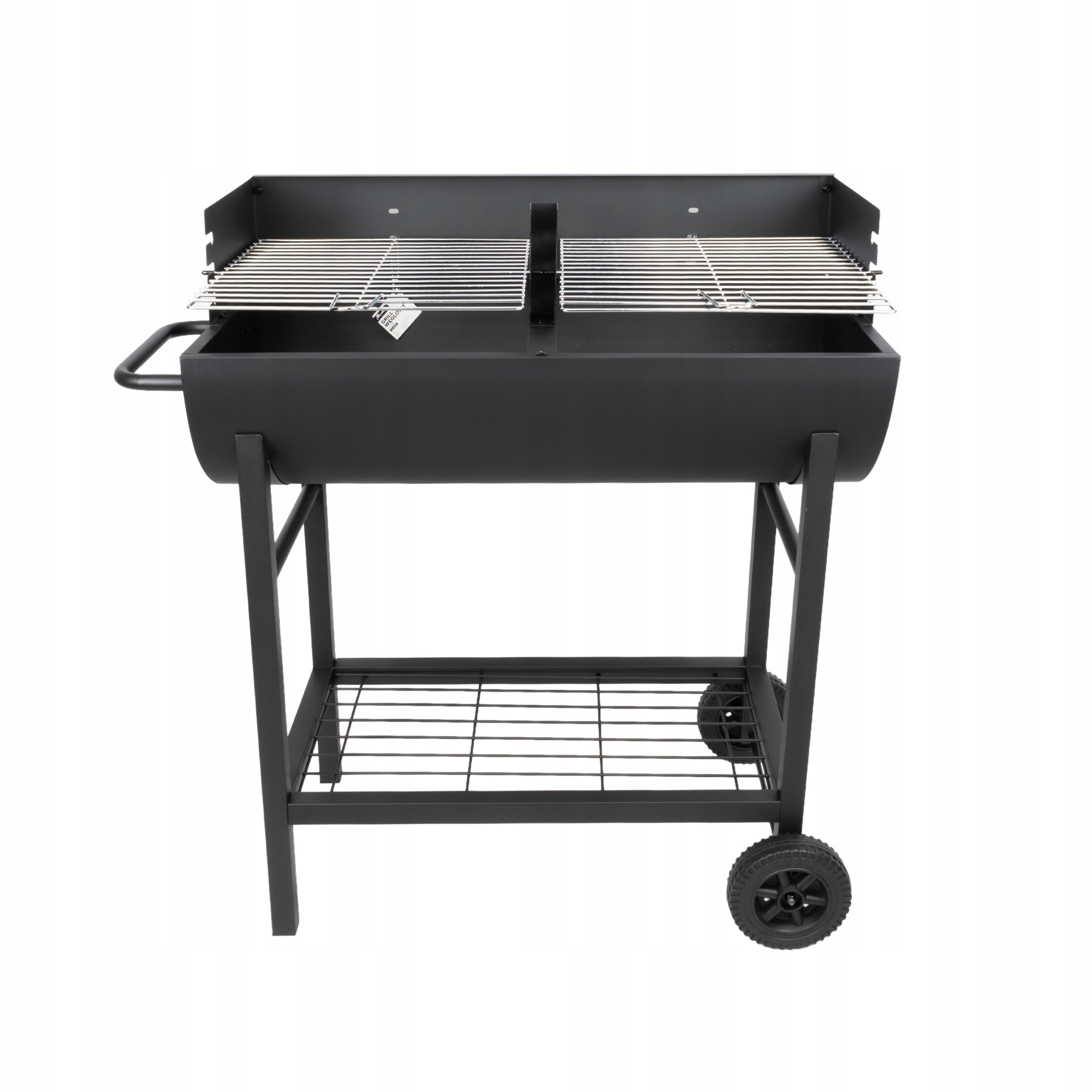 CHARCOAL GRILL GARDEN GRATE CHROME PLATED LARGE PORTABLE RECTANGULAR WHEELS Manufacturer no brand
