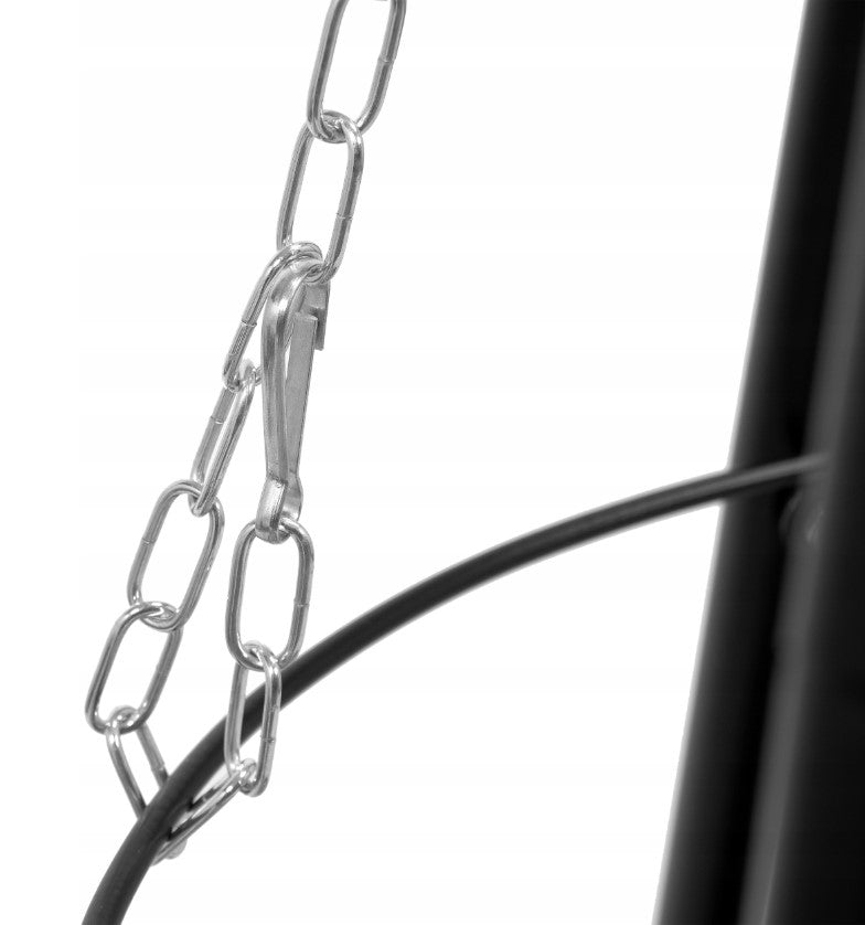 CHARCOAL GRILL GARDEN TRIPOD HEARTH CHROME HANGING GRATE 46CM Grill depth 80 cm