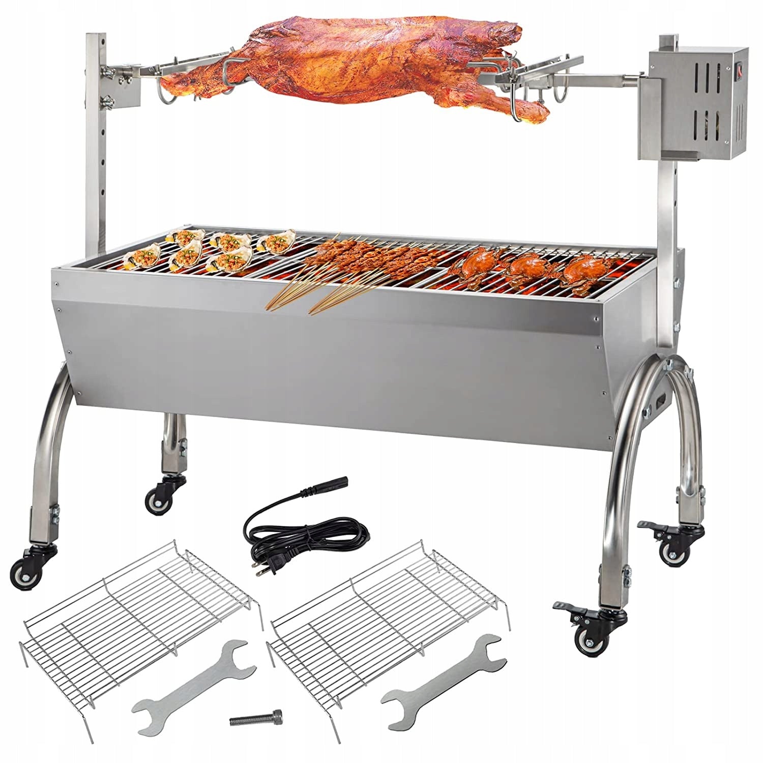 CHARCOAL GRILL KLARSTEIN SPIT FOR BAKING ROTARY PIGLET 4W MAX 12 KG Grill height 62 cm