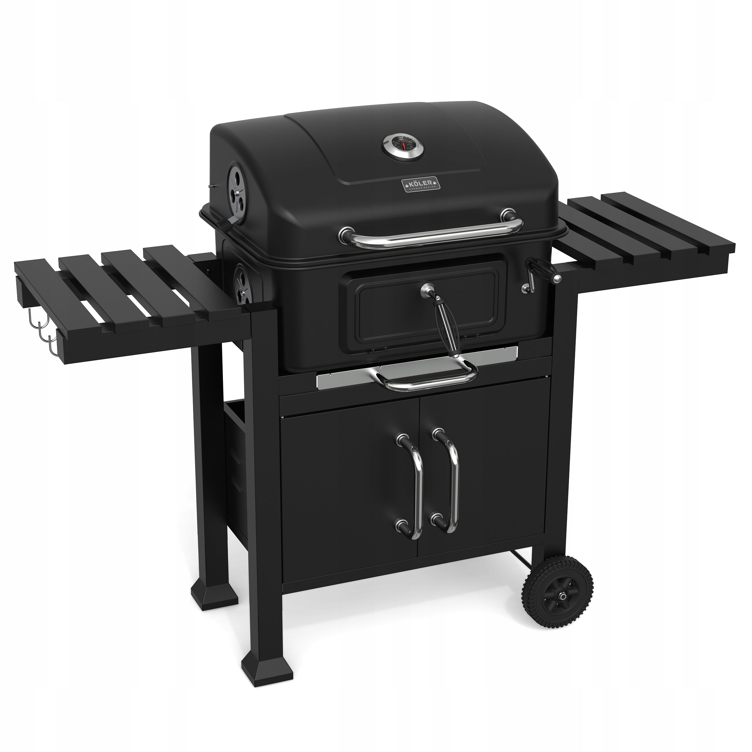 CHARCOAL GRILL KOLER EMBER 42,5X58 CM LARGE CLOSED WITH THERMOMETER Grate width 42 cm