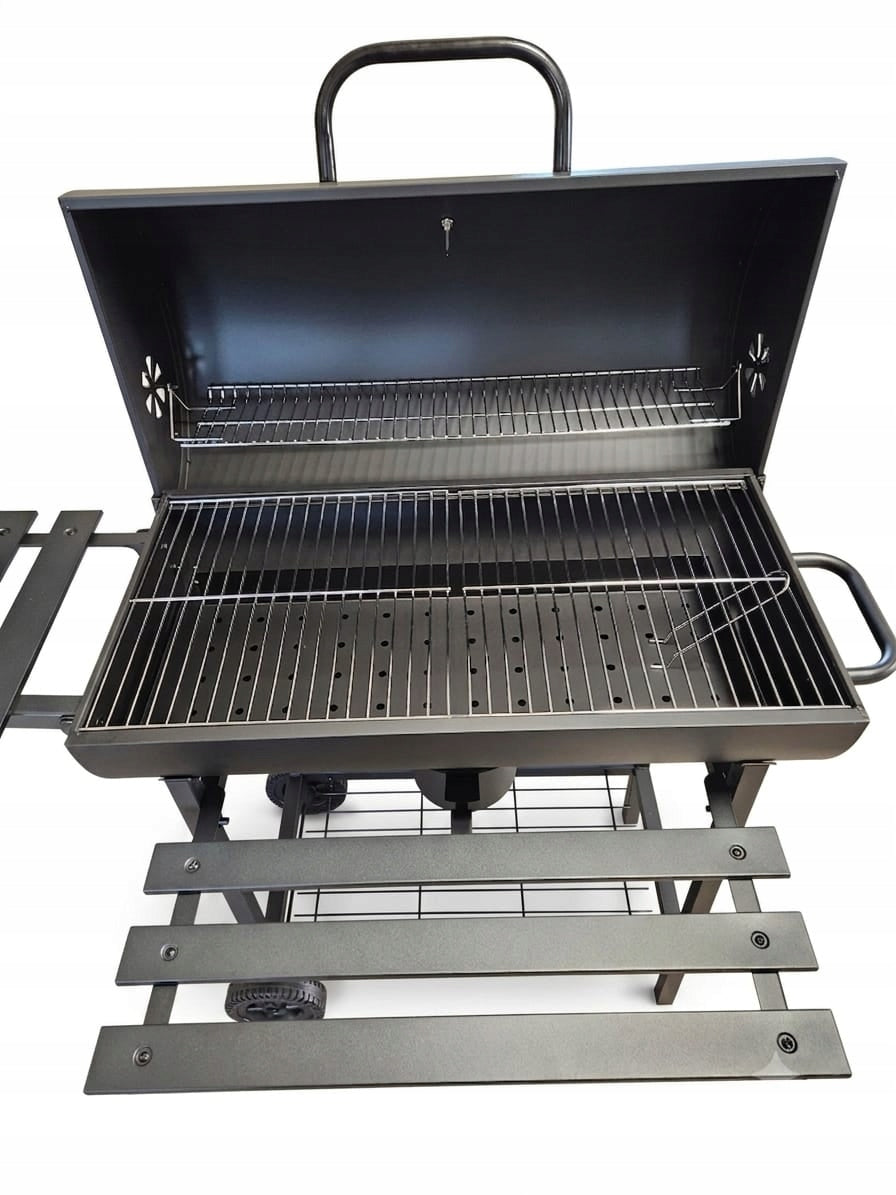 CHARCOAL GRILL LARGE GARDEN BBQ ASHTRAY THERMOMETER 3 GRATES CIRCLES KY740A-1 Grate length 71 cm
