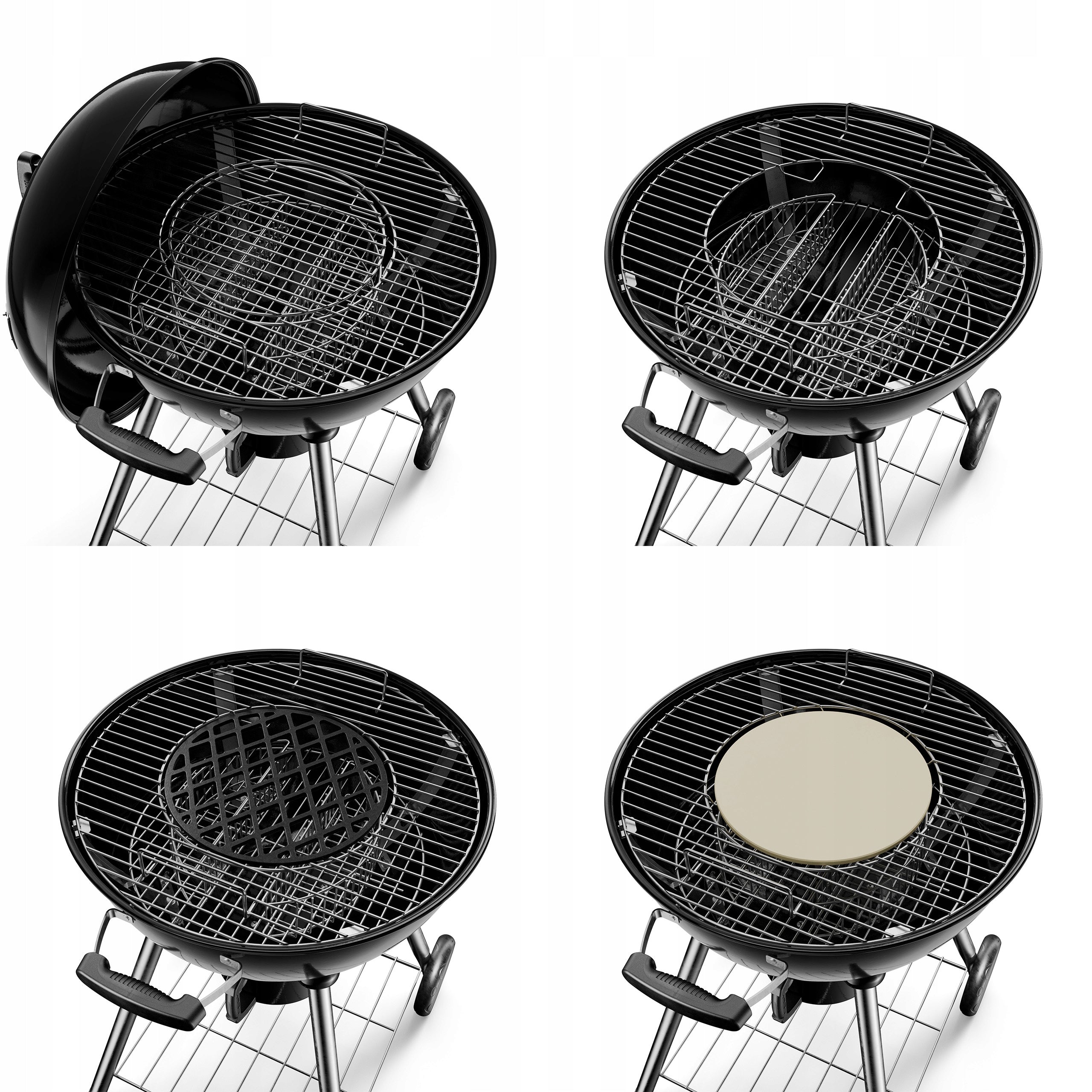 CHARCOAL GRILL ROUND GARDEN ENAMEL KOLER EMBER C1 THERMOMETER COVER 54cm Grate length 54 cm