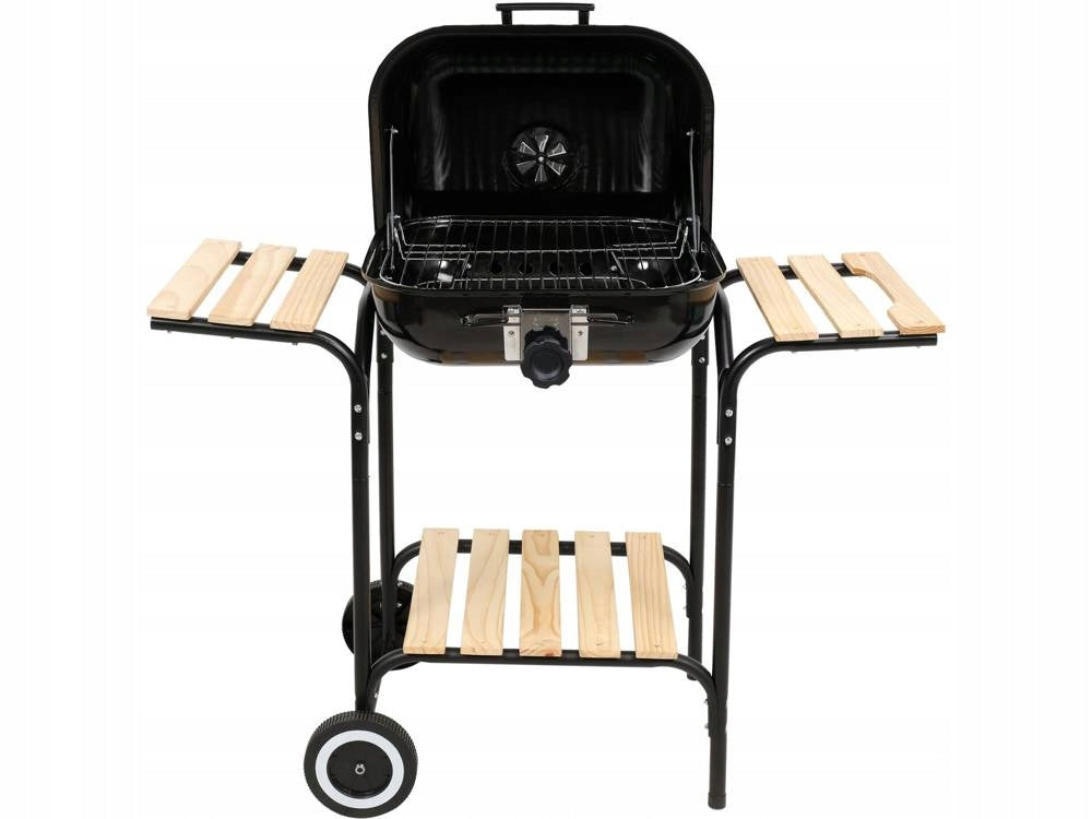 CHARCOAL GRILL WITH GARDEN COVER LARGE CHROME WITH ADJUSTABLE SHELF GRATE Manufacturer Lund