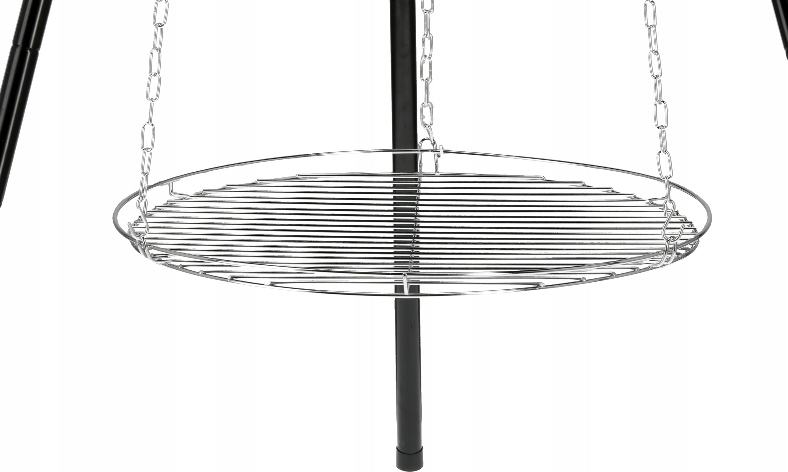 CHARCOAL HANGING GRILL ON TRIPOD 49CM WITH CAULDRON BOWL STEEL GRATE LUND Grill height 149 cm