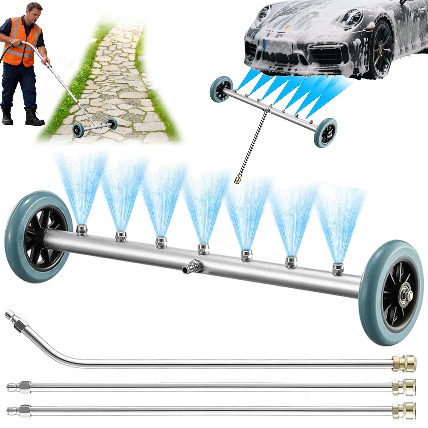 CHASSIS PRESSURE WASHER 22 INCH 7 NOZZLES FOR WASHING SIDEWALK DRIVEWAYS