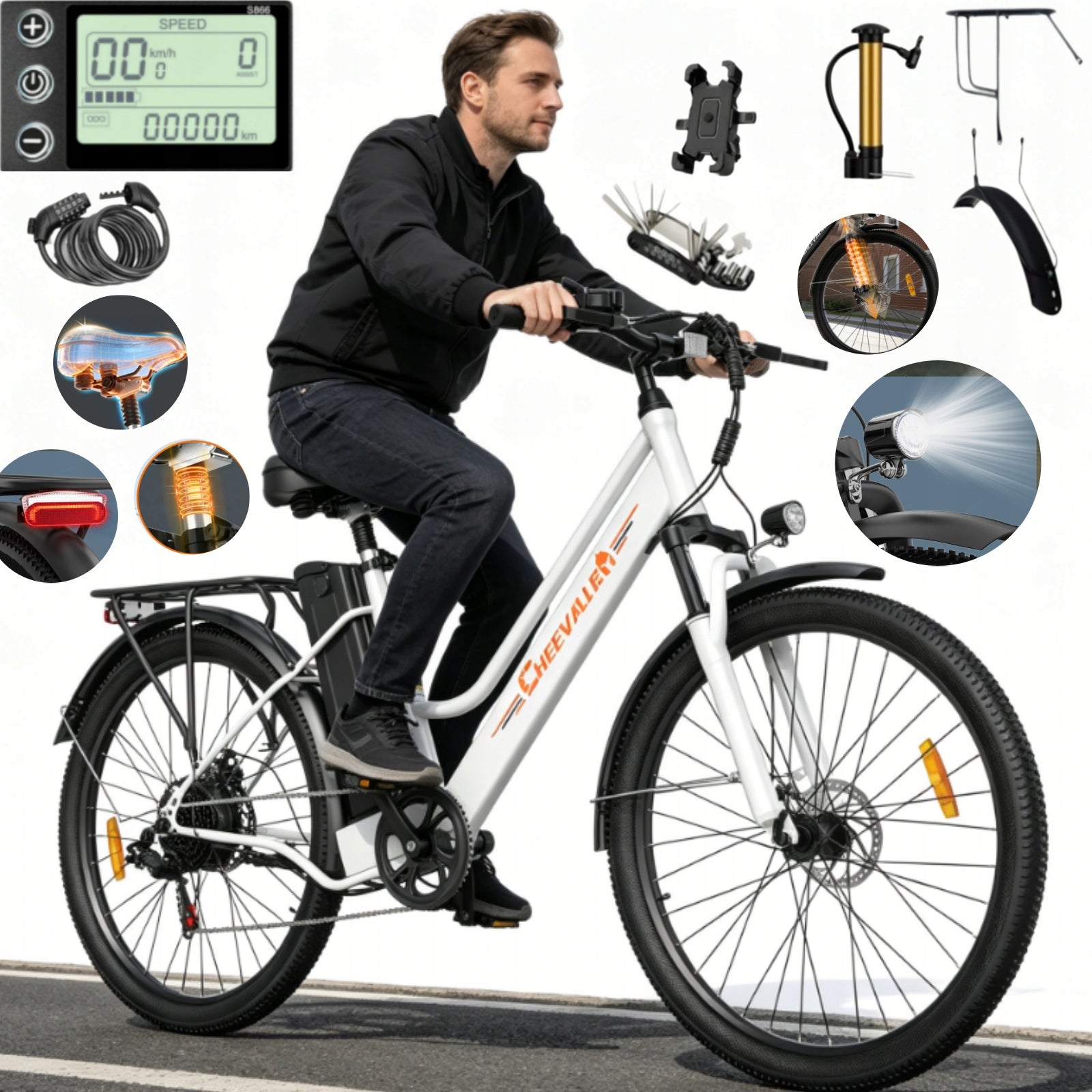 CHEEVALRY C26 PRO City electric bike 250W Shimano 7 36V 720WH 120km