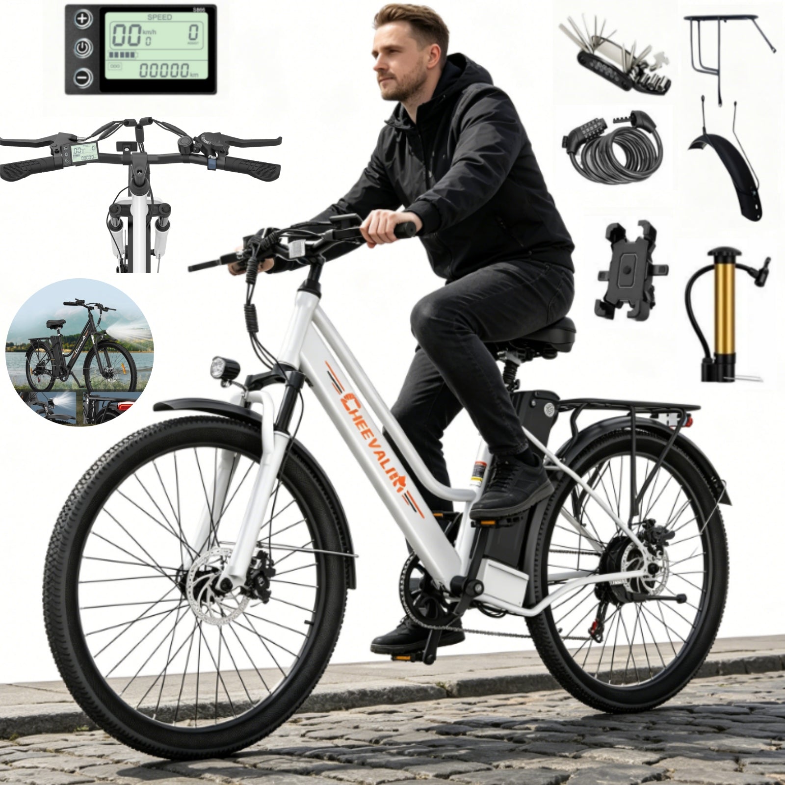 CHEEVALRY C26 PRO Electric City Bike 120km 250W 36V 720WH 26"