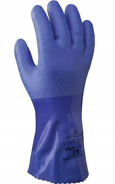CHEMICAL RESISTANT GLOVES LONG COATED PVC SHOWA 660 r.10-XL Brand Showa