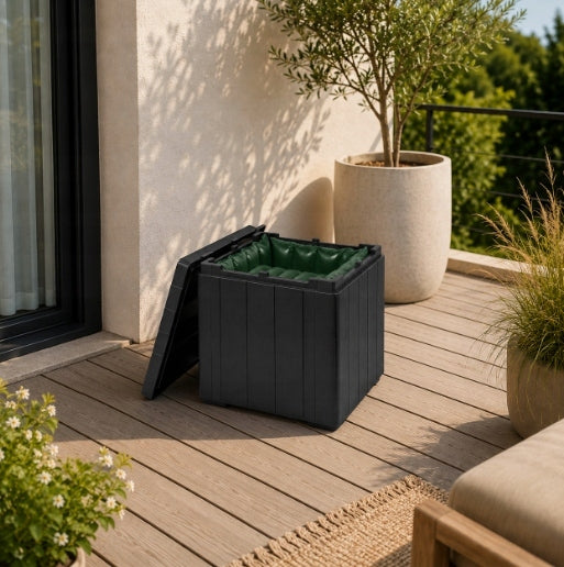 CHEST CONTAINER GARDEN BALCONY STORAGE FOR TERRACE TABLE 2in1 Brand Karin