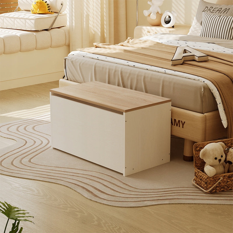 CHEST LOCKABLE STORAGE WHITE TOY CHEST BLANKETS BEDDING LOFT Packaging status original