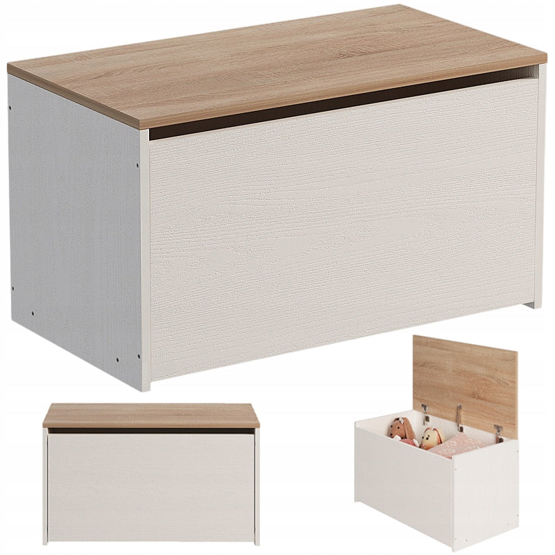 CHEST LOCKABLE STORAGE WHITE TOY CHEST BLANKETS BEDDING LOFT