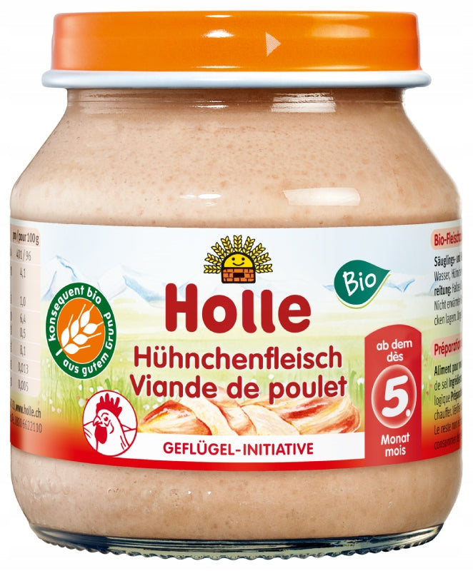 CHICKEN MEAT WITHOUT ADDED SUGARS GLUTEN FREE BIO 125 g (JAR) - HOLLE Manufacturer code 7640104952695