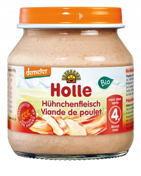 CHICKEN MEAT WITHOUT ADDED SUGARS GLUTEN FREE BIO 125 g (JAR) - HOLLE