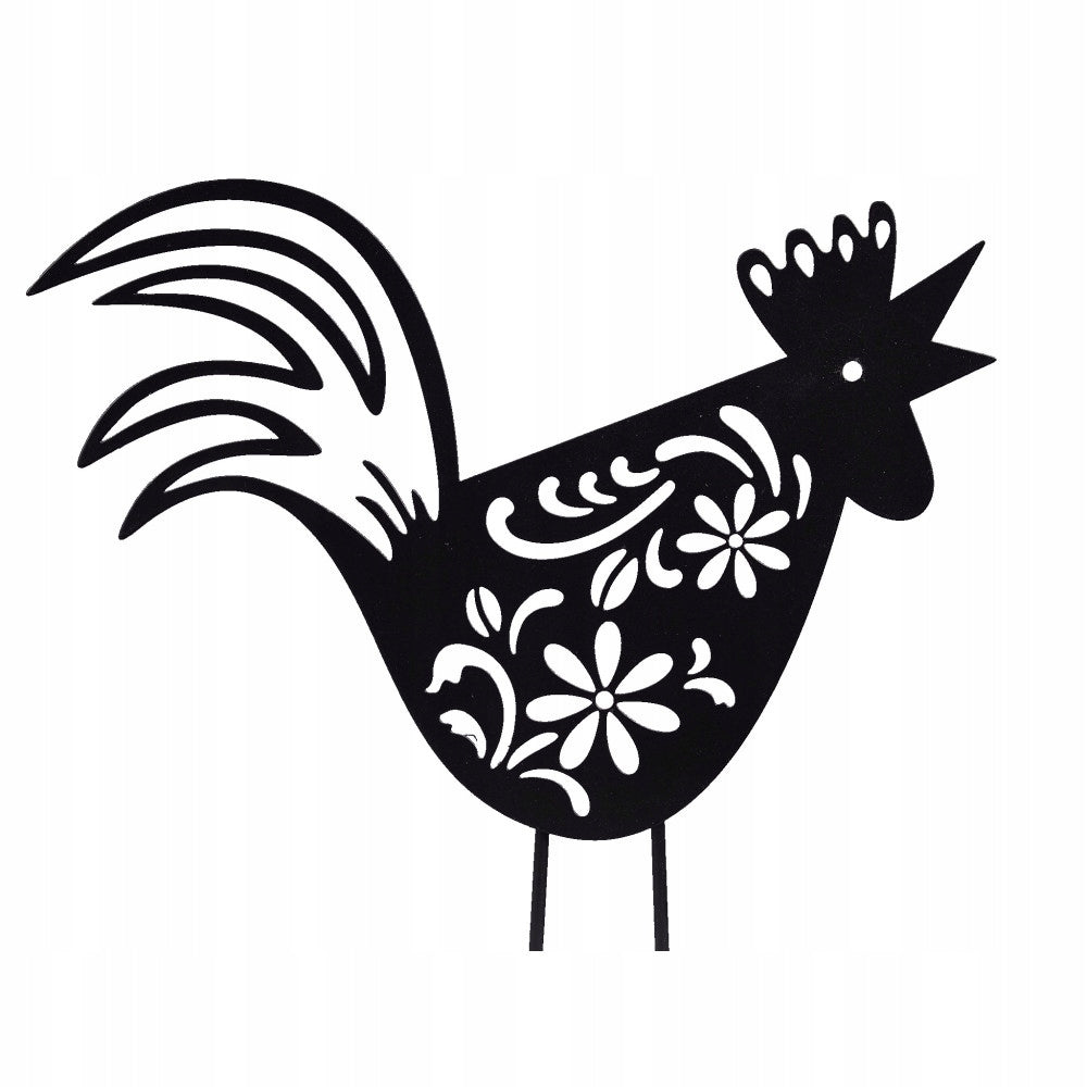 CHICKEN ROOSTER METAL FIGURINE GARDEN DECORATION DECORATIVE ON PEAK GIFT
