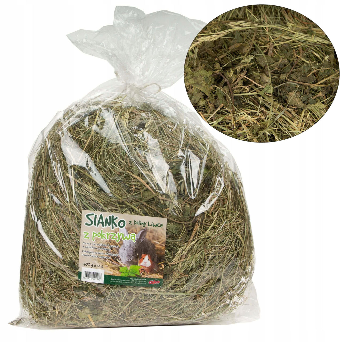 CHICO NATURAL HAY WITH NETTLE FOR PET RODENTS 400g