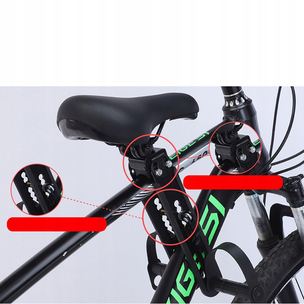 CHILD BIKE SEAT FOR FRONT FRAME SAFE SADDLE Black Dedicated for cross bikes urban bikes MTB (mountain bikes) road bikes