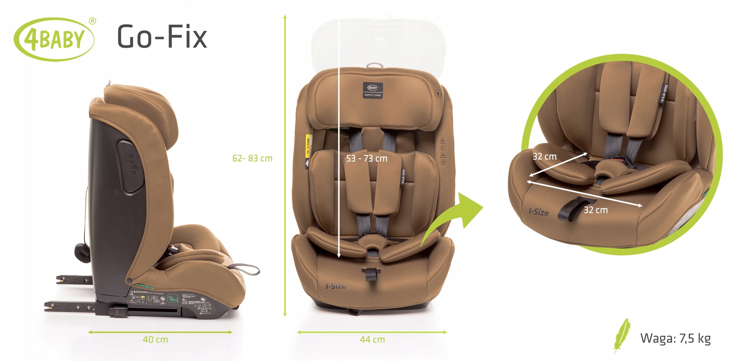CHILD CAR SEAT ISOFIX I-SIZE 9-36 KG 76-150 CM 12x ADJUSTMENT EAN (GTIN) 5901691959705