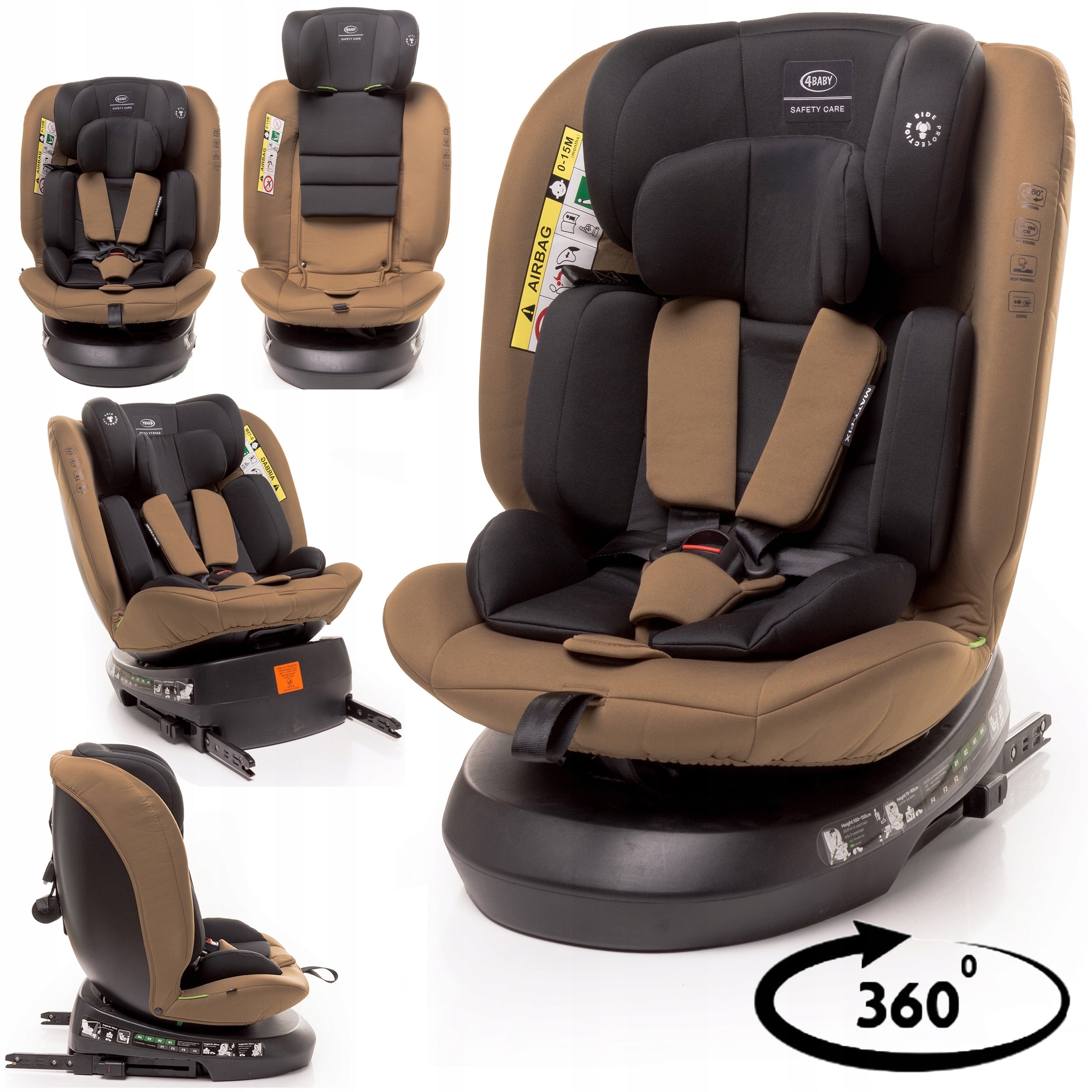 CHILD CAR SEAT SWIVEL 0-36KG i-SIZE ISOFIX 18x ADJUSTMENT