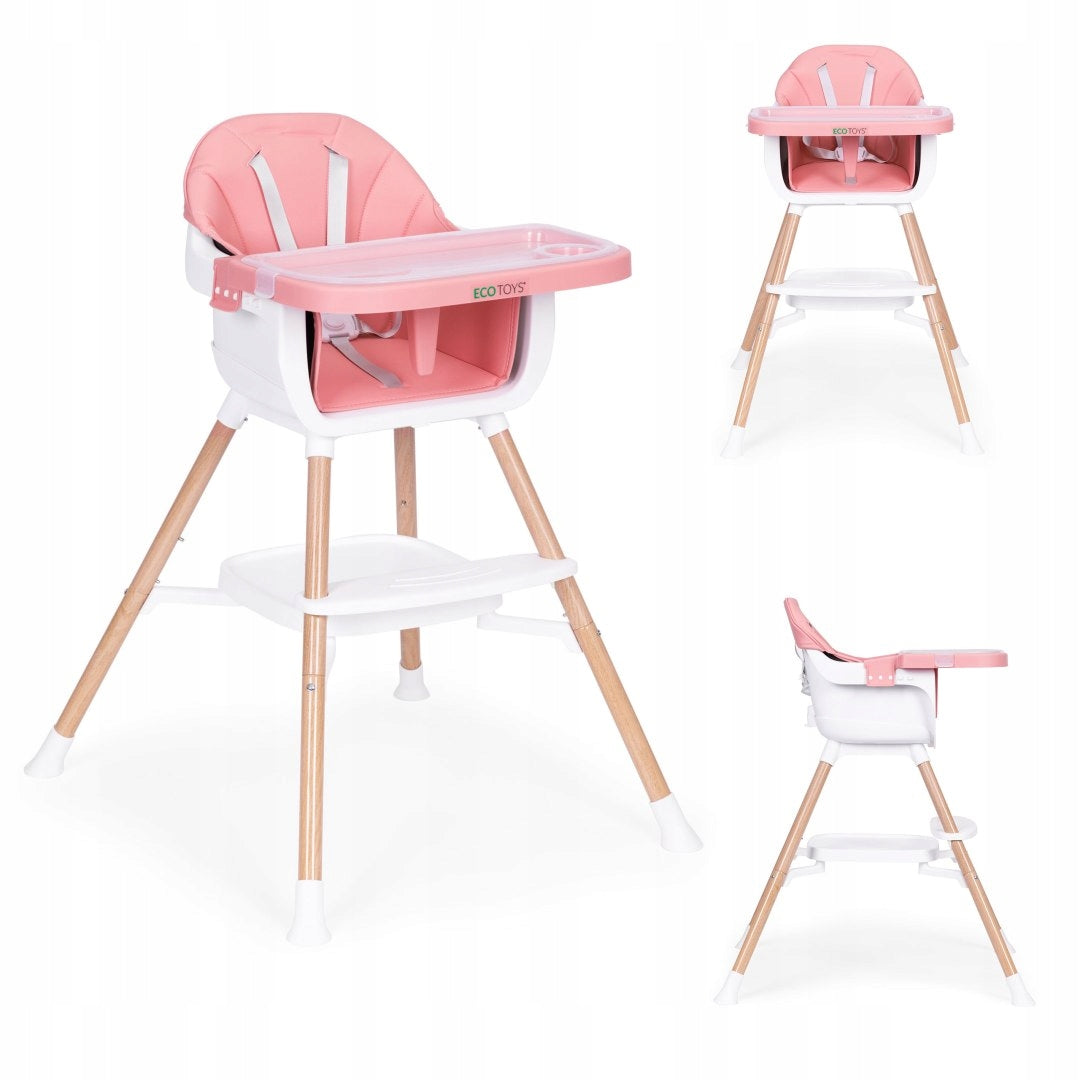CHILD HIGH CHAIR 2IN1 PINK ECOTOYS