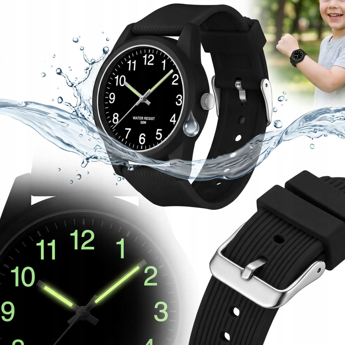 CHILDREN'S ANALOG WATCH WATERPROOF BACKLIT DIAL