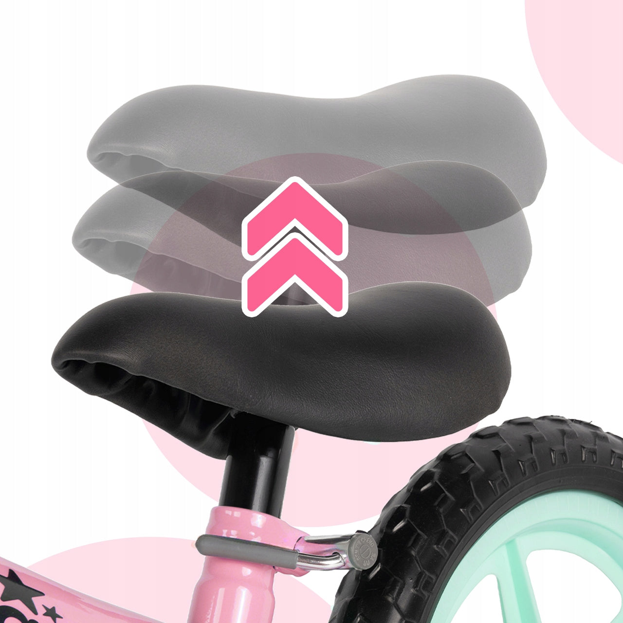 CHILDREN'S BALANCE BIKE FOR CHILDREN 2+ FOAM WHEELS EVA 12" LIGHT 1,8KG Height 80–108 cm