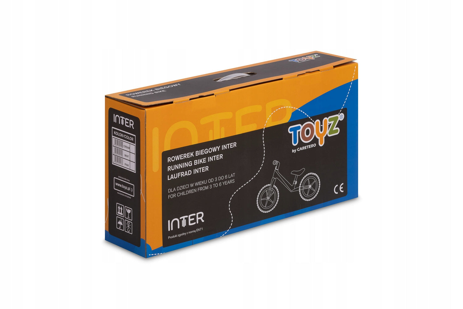 CHILDREN'S BALANCE BIKE RIDER WALKER CHILDREN'S BIKE ADJUSTABLE Product weight with unit packaging 3.75 kg