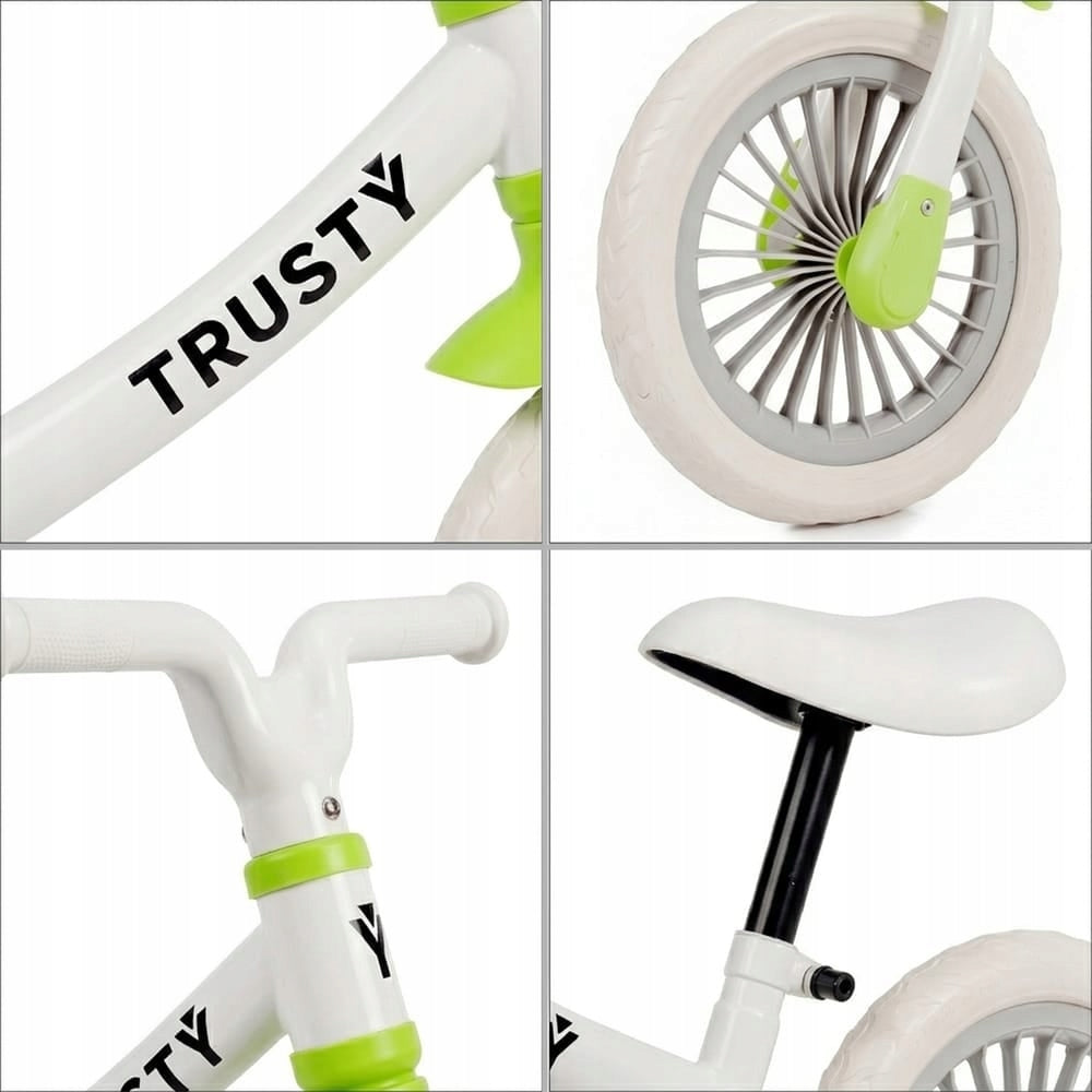 CHILDREN'S BALANCE BIKE TRUSTY BASIC IDEAL FOR LEARNING TO RIDE Color white green