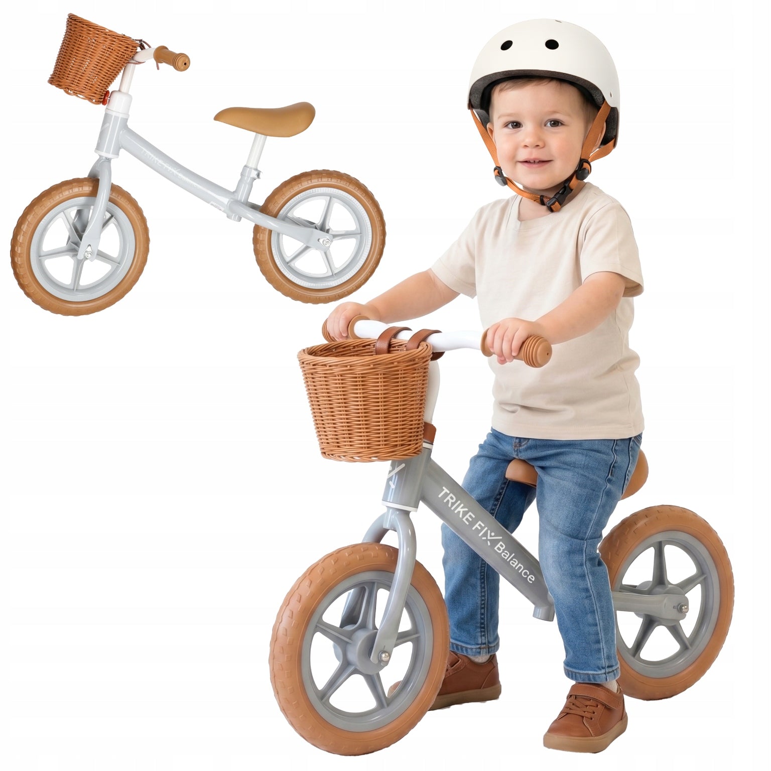 CHILDREN'S BALANCE BIKE WITH BASKET FOR CHILDREN 2 3 4 YEARS OLD LIGHT MAX 30KG
