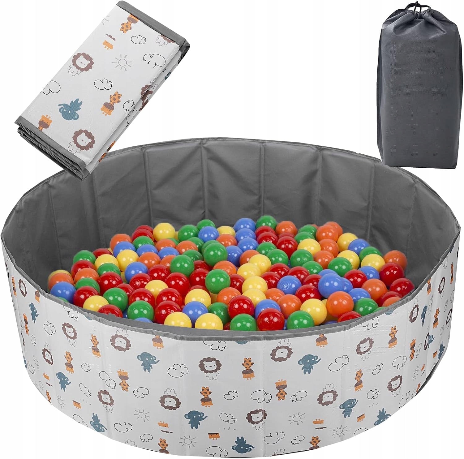 CHILDREN'S BALL POOL FOLDING FOR BATHING UNIVERSAL LARGE 80CM FUN