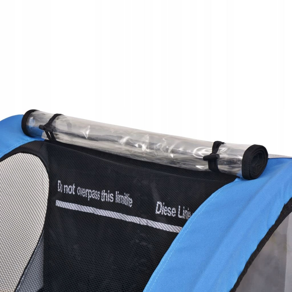 CHILDREN'S BICYCLE TRAILER GREY AND BLUE 30KG Brand VidaXL