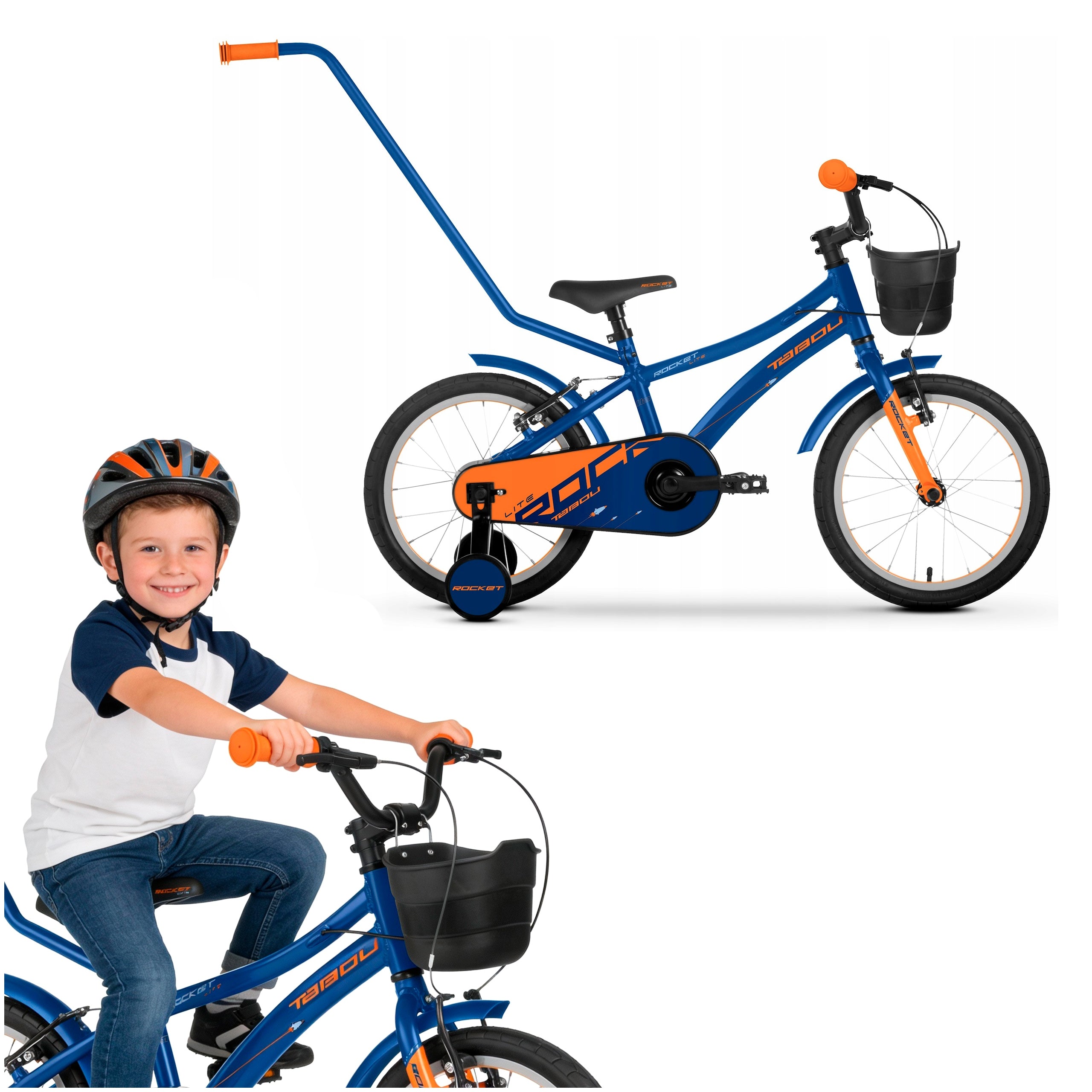 CHILDREN'S BIKE 16 INCHES FOR BOY LIGHT GUIDE SIDE WHEELS
